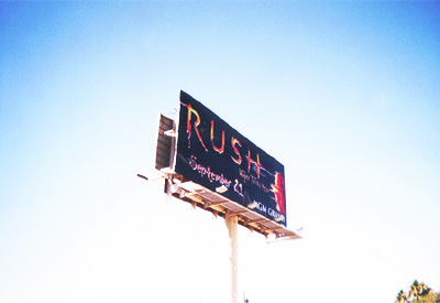 Look! Up in the sky! It's a Rush billboard!